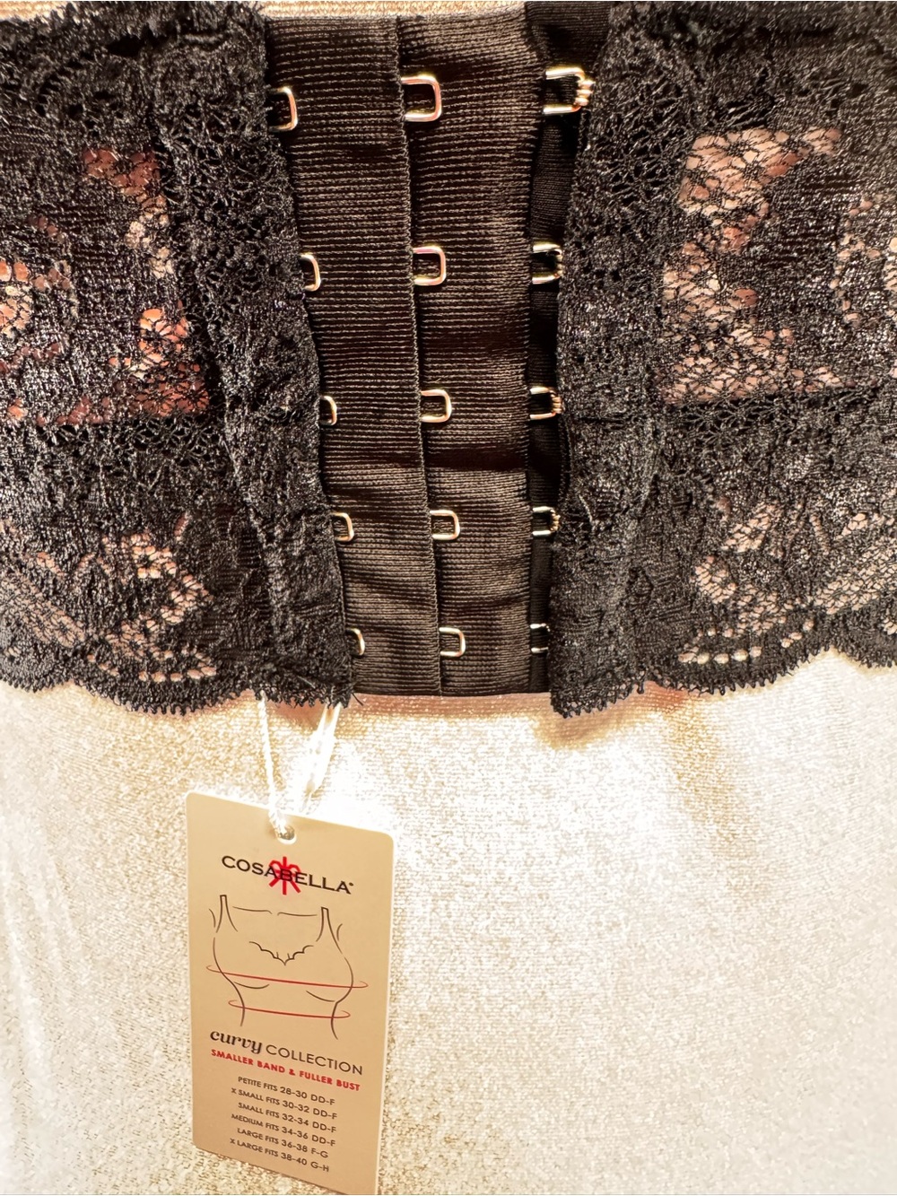 ⁠Cosabella Never Say Never Curvy Sweetie Hook Eye Lace Bralette Black Size Small - Picture 3 of 7